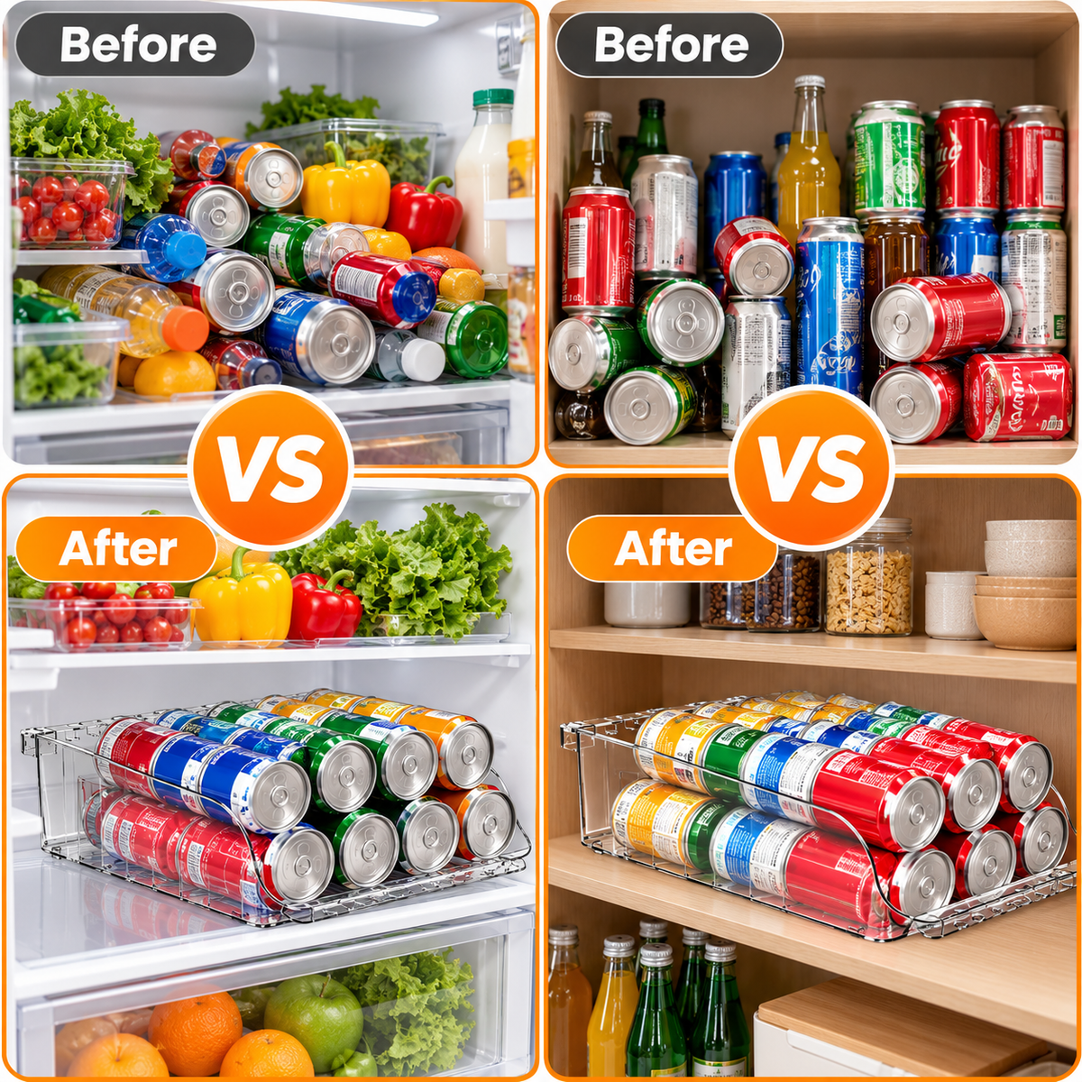 FreshKeeper™ Adjustable Beverage Organizer — 4 Pack