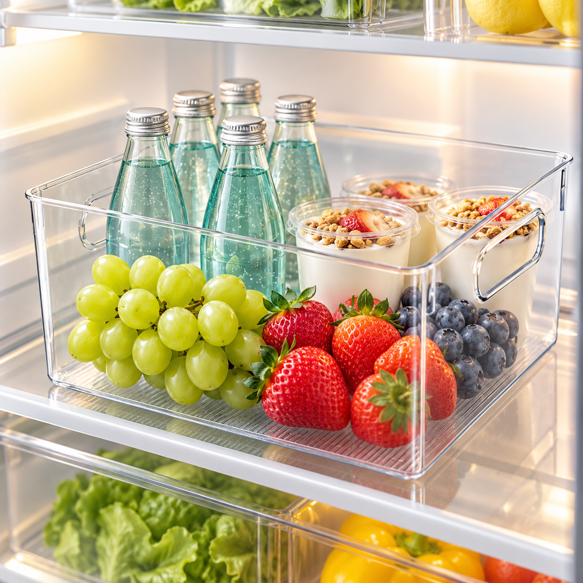FreshKeeper™ Deep Fridge & Freezer Organizer Bin
