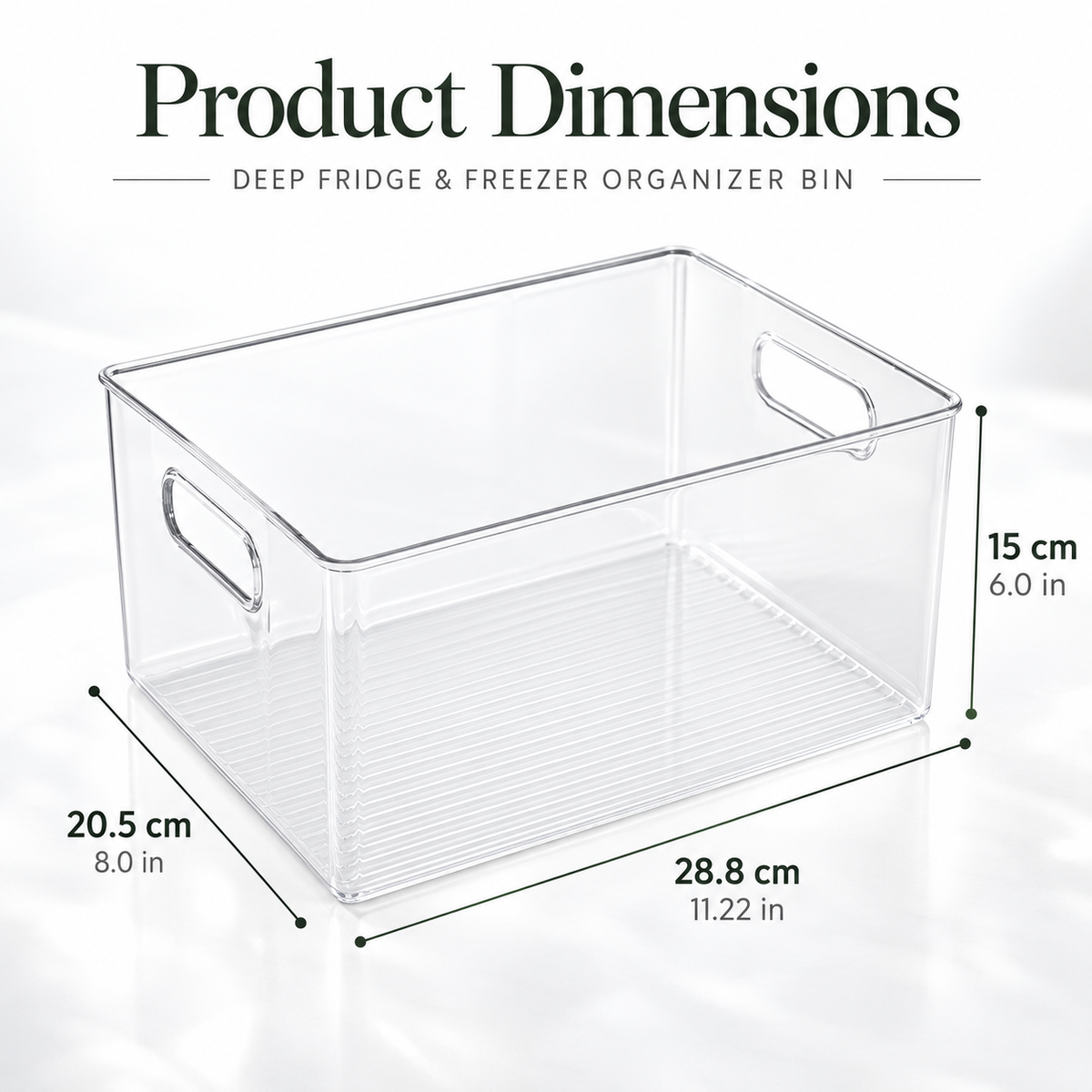 FreshKeeper™ Deep Fridge & Freezer Organizer Bin